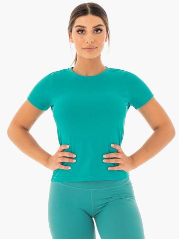 Women's Ryderwear Women T Shirts Motion T Shirts Teal | NZ2689ZG