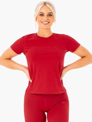 Women's Ryderwear Women T Shirts Motion T Shirts Red | NZ2692JJ