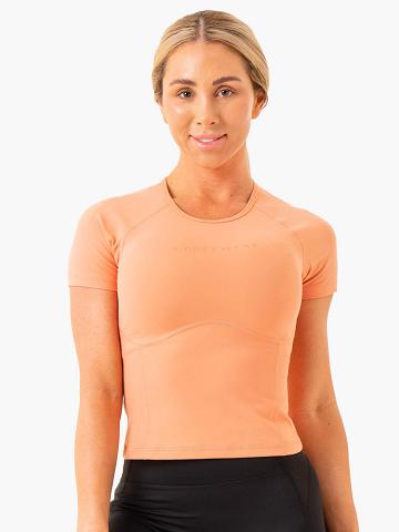 Women's Ryderwear Women T Shirts NKD Frame Fitted T Shirts Terracotta | NZ2771PQ