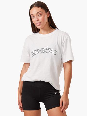 Women's Ryderwear Women T Shirts Oversized T Shirts White | NZ2741DN