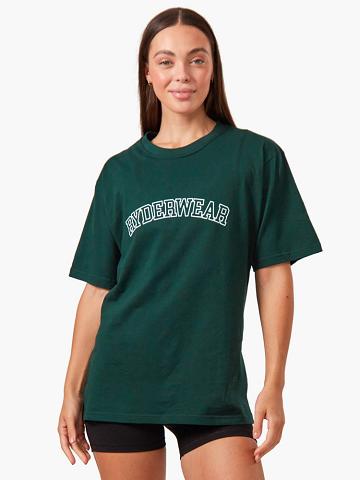 Women's Ryderwear Women T Shirts Oversized T Shirts Bottle Green | NZ2742SO