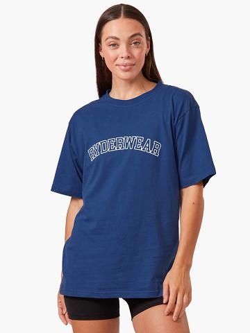 Women's Ryderwear Women T Shirts Oversized T Shirts Royal Blue | NZ2745OR