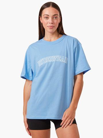 Women's Ryderwear Women T Shirts Oversized T Shirts Sky Blue | NZ2746IS