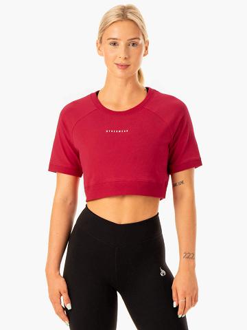 Women's Ryderwear Women T Shirts Revival Cotton T Shirts Red | NZ2749TV