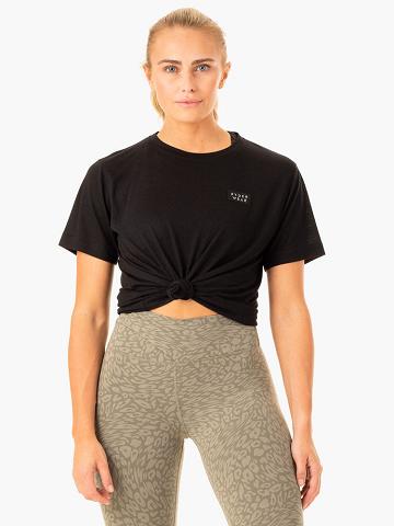 Women's Ryderwear Women T Shirts Rotation T Shirts Black | NZ2766GL