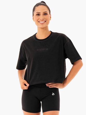 Women's Ryderwear Women T Shirts Studio T Shirts Black | NZ2699AP