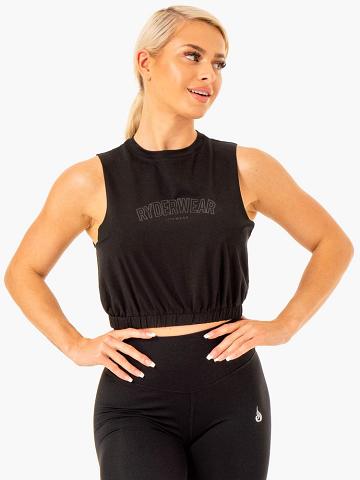 Women's Ryderwear Women Tanks Boxer Muscle Tanks Black | NZ2975KI