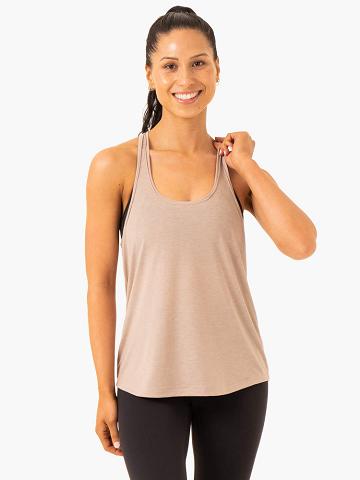 Women's Ryderwear Women Tanks Elevate Singlet Tanks Mushroom | NZ2812DN