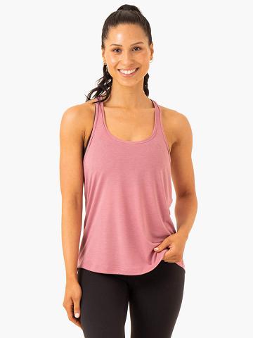 Women's Ryderwear Women Tanks Elevate Singlet Tanks Pink | NZ2820TV