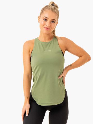 Women's Ryderwear Women Tanks Elite Mesh Training Tanks Sage Green | NZ2866RW