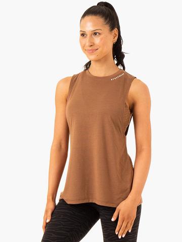 Women's Ryderwear Women Tanks Emerge Training Tanks Chocolate | NZ2853NB