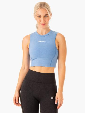 Women's Ryderwear Women Tanks Enhance Seamless Tanks Blue | NZ2906HK