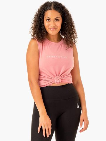 Women's Ryderwear Women Tanks Foundation Muscle Tanks Blush Pink | NZ2844IS