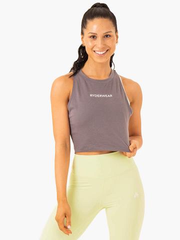 Women's Ryderwear Women Tanks Frequency Tanks Smoke Grey | NZ2832LH