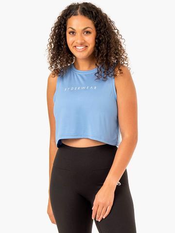 Women's Ryderwear Women Tanks Hybrid Muscle Tanks Sky Blue | NZ2900CE