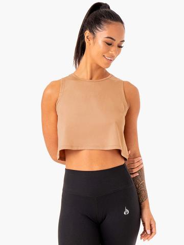 Women's Ryderwear Women Tanks Hybrid Muscle Tanks Tan | NZ2992WY