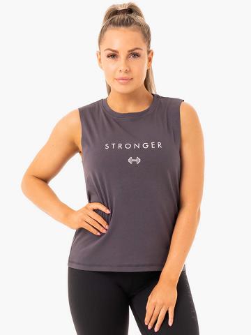 Women's Ryderwear Women Tanks Ladies Baller Tanks Charcoal | NZ3018ZG