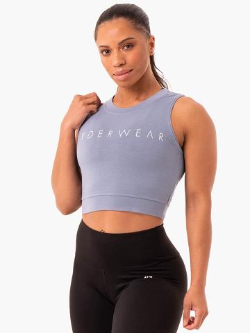 Women's Ryderwear Women Tanks Motion Crop Top Tanks Steel Grey | NZ2953FM