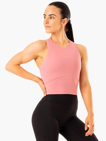 Women's Ryderwear Women Tanks NKD Refine Tanks Dusty Pink | NZ2950JJ