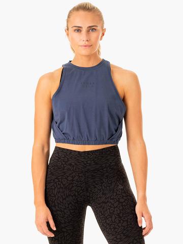 Women's Ryderwear Women Tanks Rotation Tanks Navy | NZ2827BC