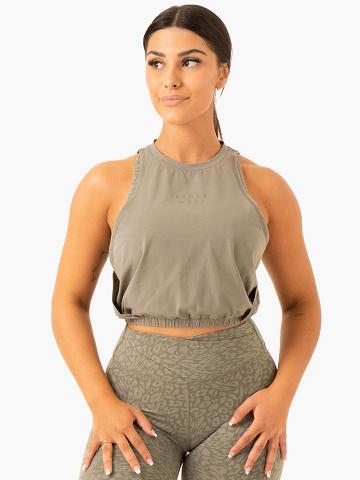 Women's Ryderwear Women Tanks Rotation Tanks Khaki | NZ2904KI