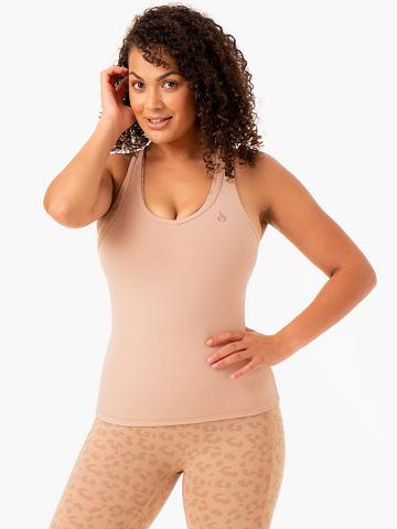 Women's Ryderwear Women Tanks Ultra Compression Tanks Tan | NZ2892RW