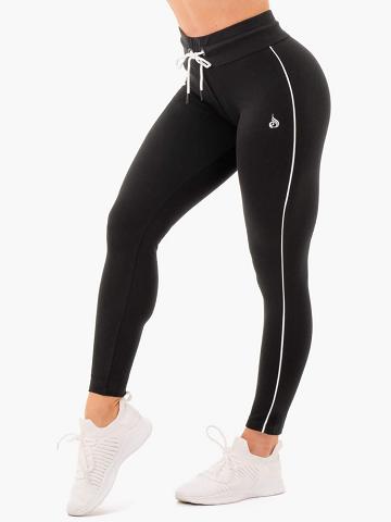 Women's Ryderwear Women Track Pants High Waisted Leggings Track Pants Black | NZ3029OR